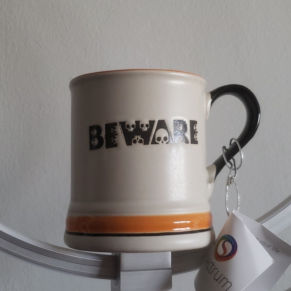 "Beware" skull halloween muggy spectrum